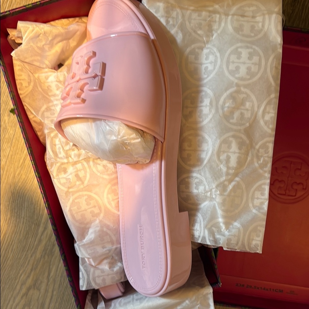 New Pink Tory Burch Sandals ELEANOR JELLY SLIDE 30MM-TPU size 10 NIB 30mm new